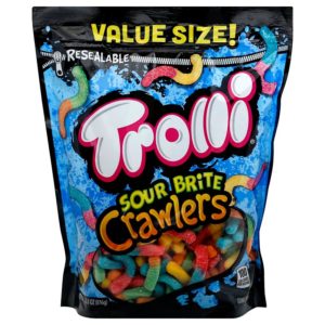 Trolli Sour Brite Crawlers Gummy Worms Bag, 28.8 Oz