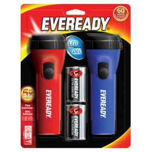 Eveready General Purpose LED Flashlight, Batteries Included, 2 Pack