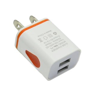 GeweYeeli 2.1A 5V Dual USB Ports LED Light USB Charger Wall Adapter Mobile Phone Micro Data Charging Plug