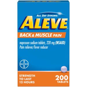 Aleve Back & Muscle Pain Naproxen Sodium Tablets – 200 Count