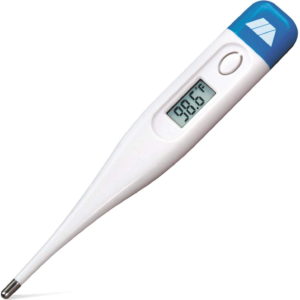 Mabis Digital Thermometer for Babies, Children and Adults for Oral, Rectal/Underarm Use Clinically Accurate within 60 Seconds, Blue